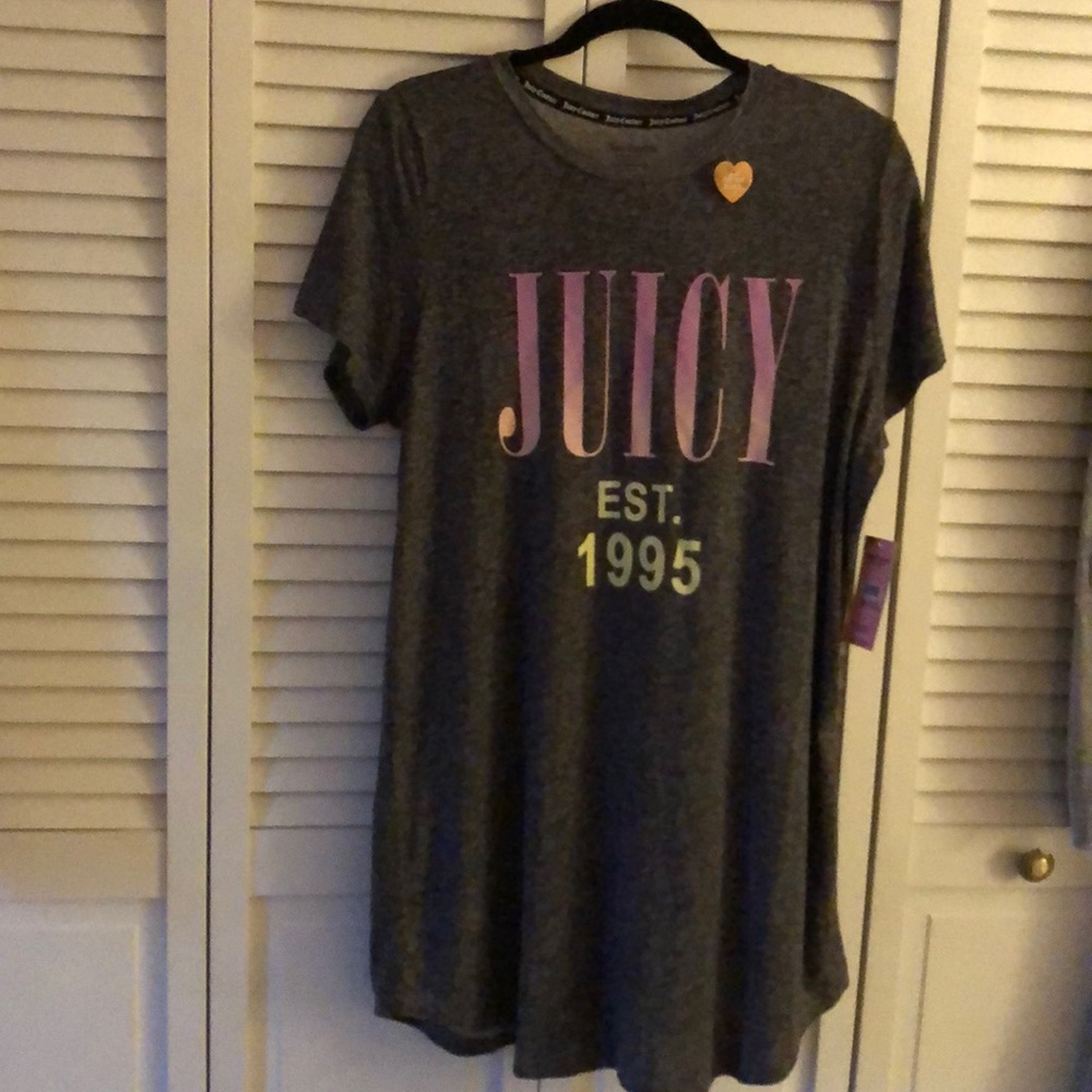 NWT JUICY COUTURE GRAY/PINK SLEEPSHIRT/Loungewear